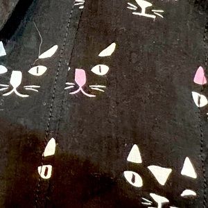 Anthropologie Maeve black cat button up collared